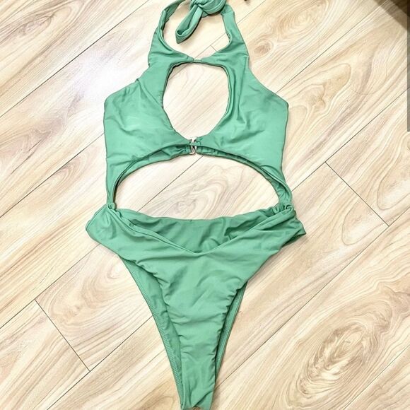 REVOLVE Green Cutout One Piece Swimsuit - Picture 2 of 2
